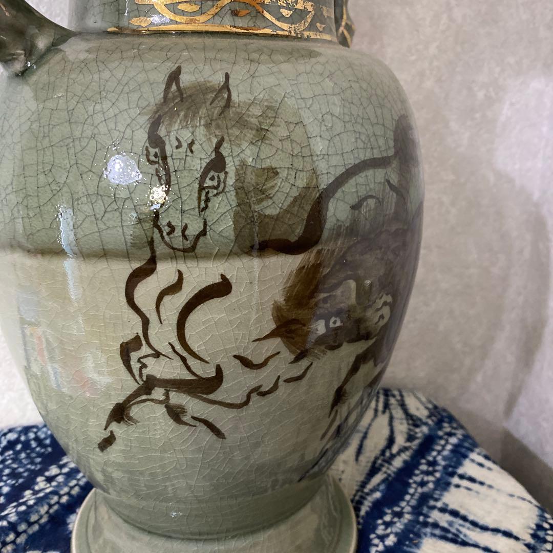 相馬焼 大花瓶 近徳 今年の干支 馬