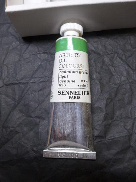 はるち　セヌリエ油絵具４本　カドミウムグリーン　カドミウムレッドほか計４本