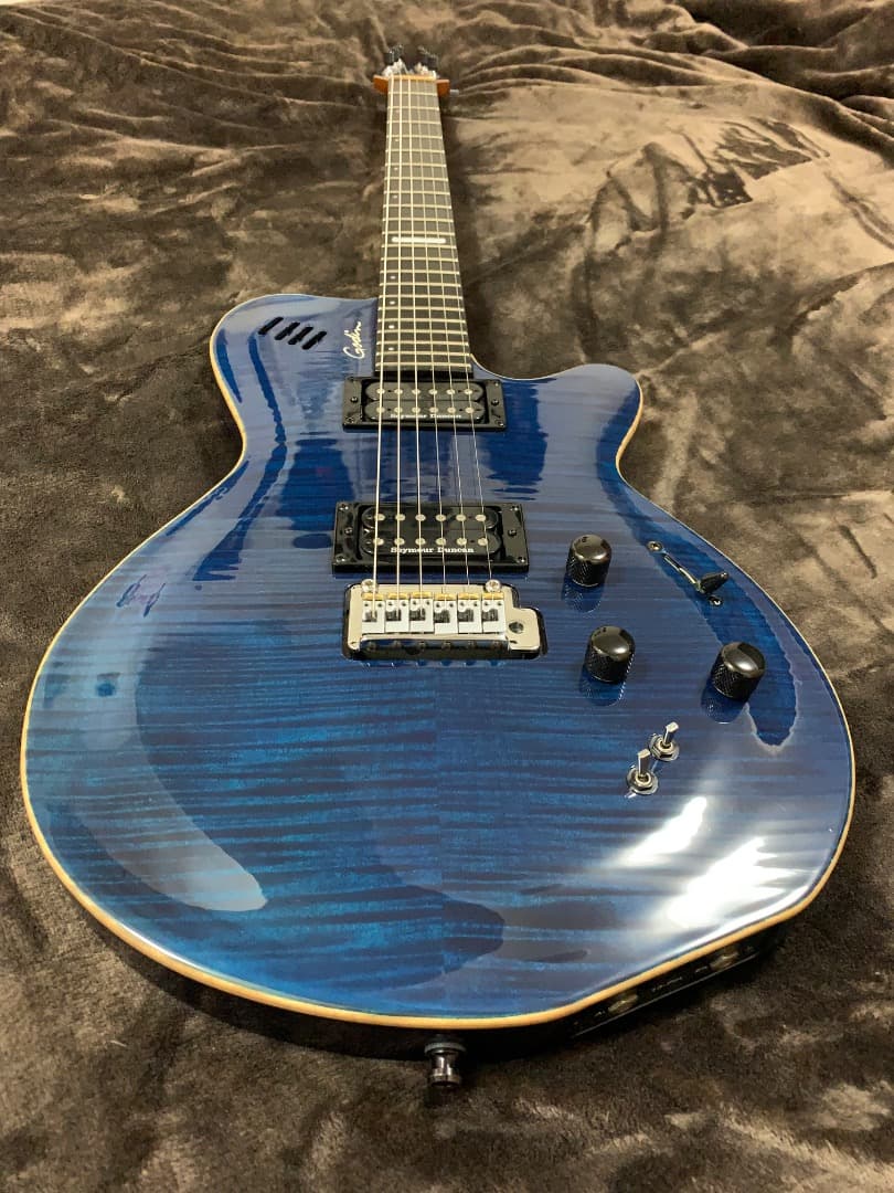 ギター GODIN LGXT Trans Blue Flame AAA SF