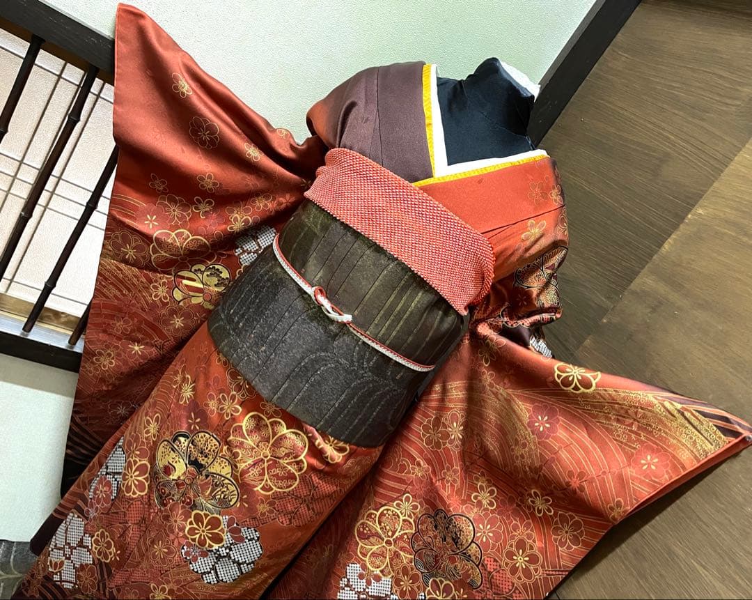 振袖 フルセット6点サイズM〜L駒刺繍 鴛鴦花文 暈し