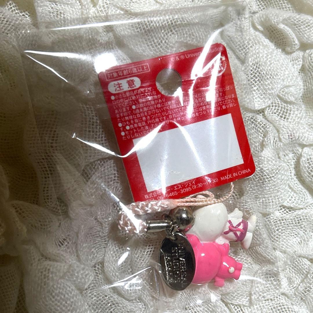 希少 USJ限定 ハローキティ　ピンクパンサー 根付け　ストラップ