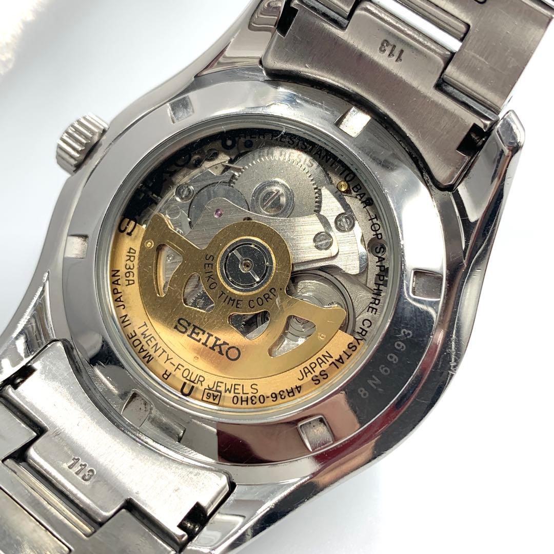 稼働 SEIKO メンズ腕時計 自動巻き 裏スケルトン デイデイト.
