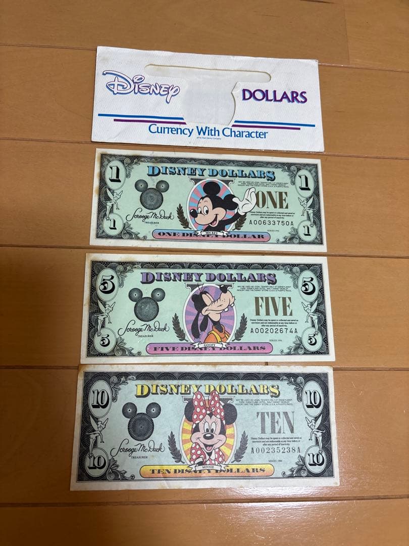 Disney Dollars ディズニーダラーセット $1 $5 $10 Disney Dollars 1