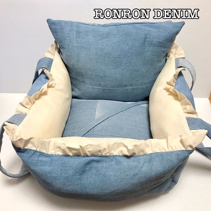 ハンドメイド デニムリメイク ドライブベッド 最高 ペットベッド
