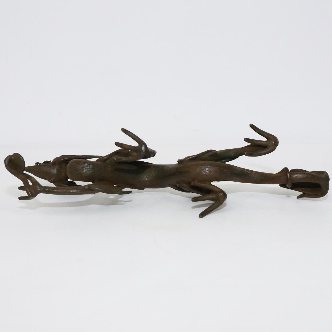 蝋型師 須賀月真 作 鋳銅 雨龍 置物 共箱