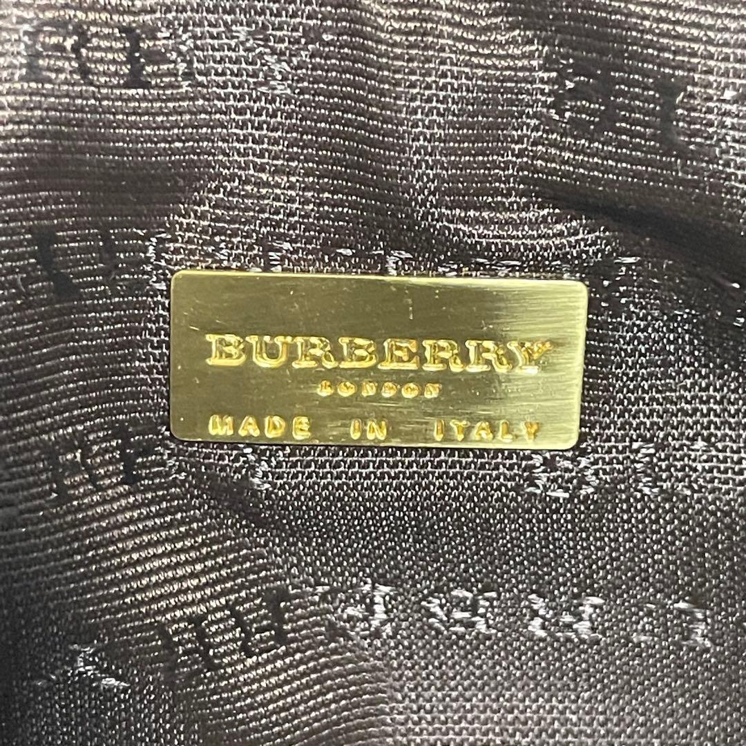 美品 BURBERRY バーバリー ミニポーチ ノバチェック プローサム 騎士