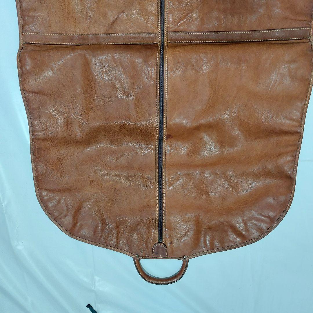 最高級バケッタレザー本革ガーメントバック 衣装ケース茶色ゴールド