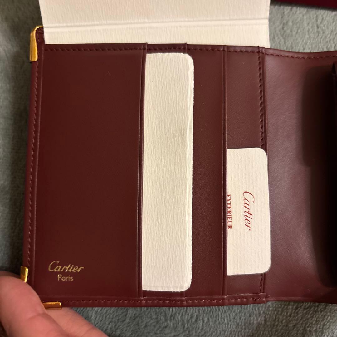 【超美品】Cartier バーガンディ 二つ折り財布