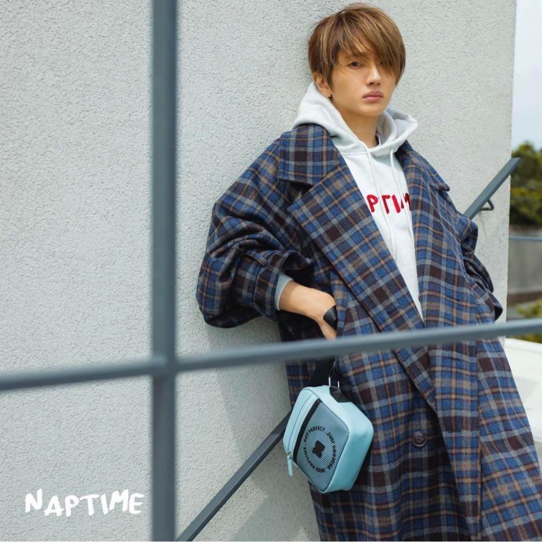 Nissy naptime. チェックロングコート - メルカリ