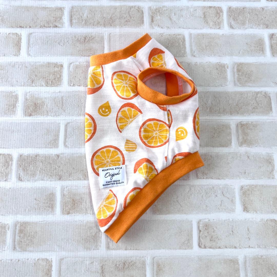 ハンドメイド犬服 ジューシータンクトップ なっちゃん オレンジ