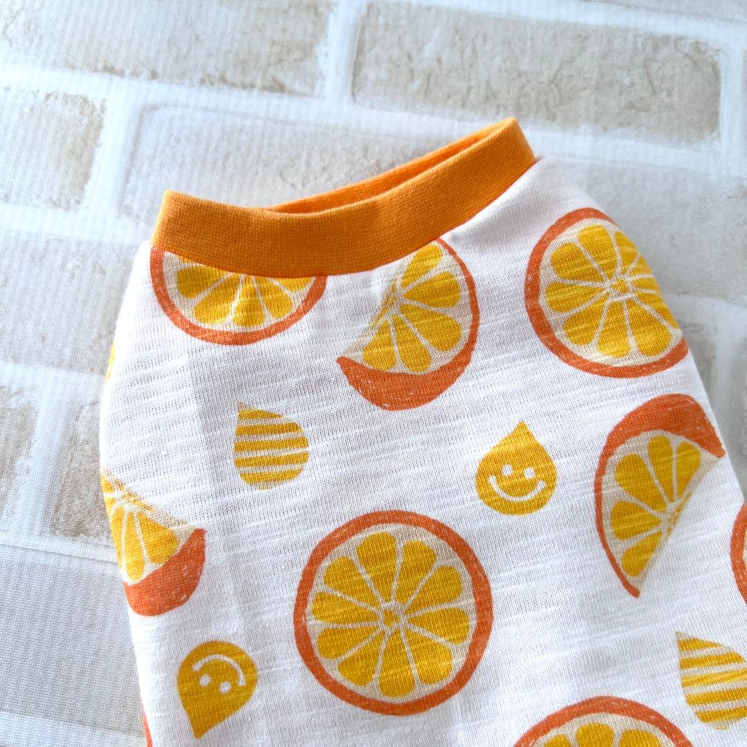 ハンドメイド犬服 ジューシータンクトップ なっちゃん オレンジ