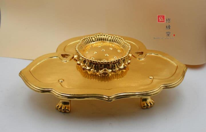 修縁堂】密教法具 四大明王 法器 金剛盤 真鍮金メッキ