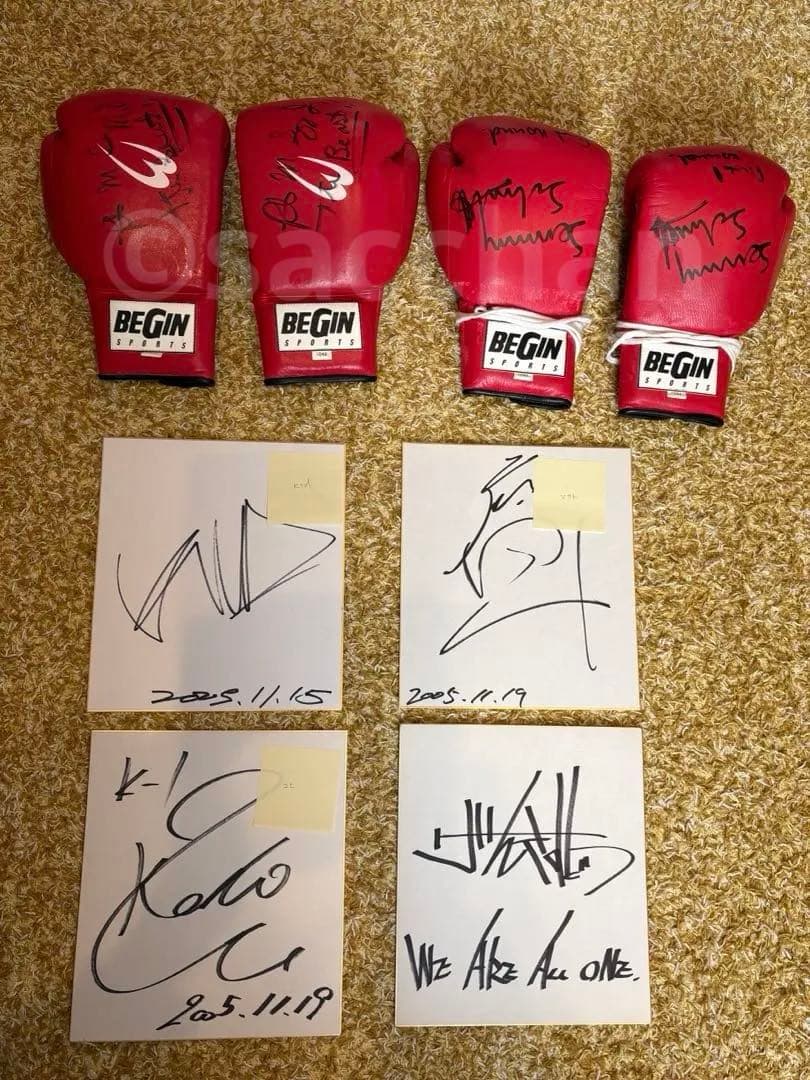 K-1 2005 セミー・シュルト他 サイン入りグローブ&色紙 6点セット