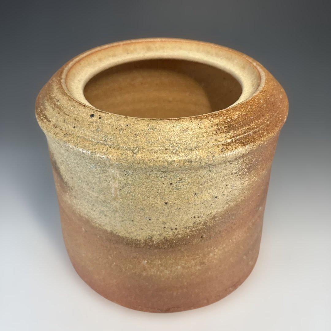 茶道具】加藤孝三造 利休信楽写水指（共箱）塗蓋付☆送料