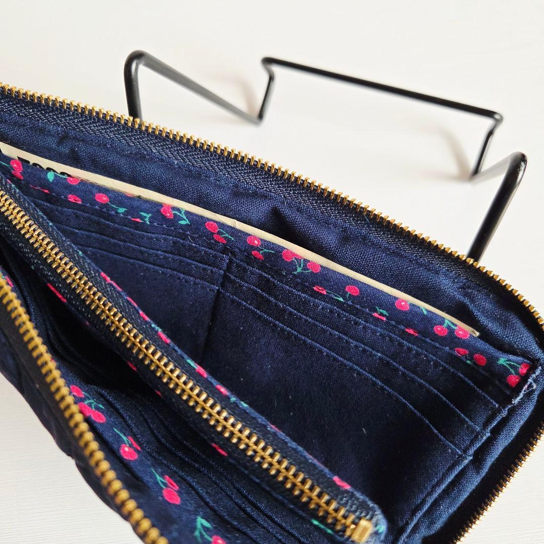 プチトマトページ　L字ファスナー長財布　ハンドメイド