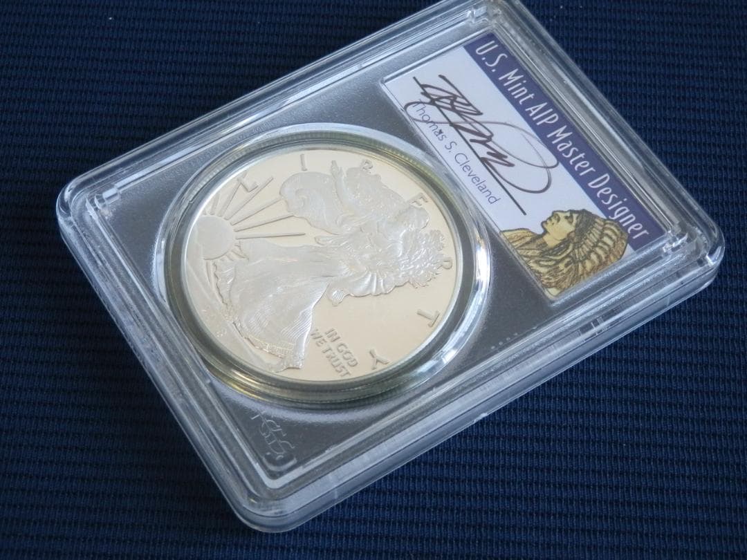 値下】米国2018年 イーグル銀貨 T・クリーブランド サインPR70DCAM