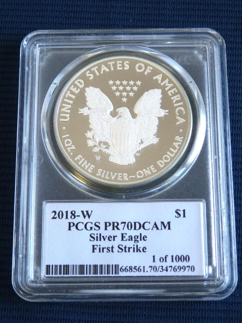 値下】米国2018年 イーグル銀貨 T・クリーブランド サインPR70DCAM