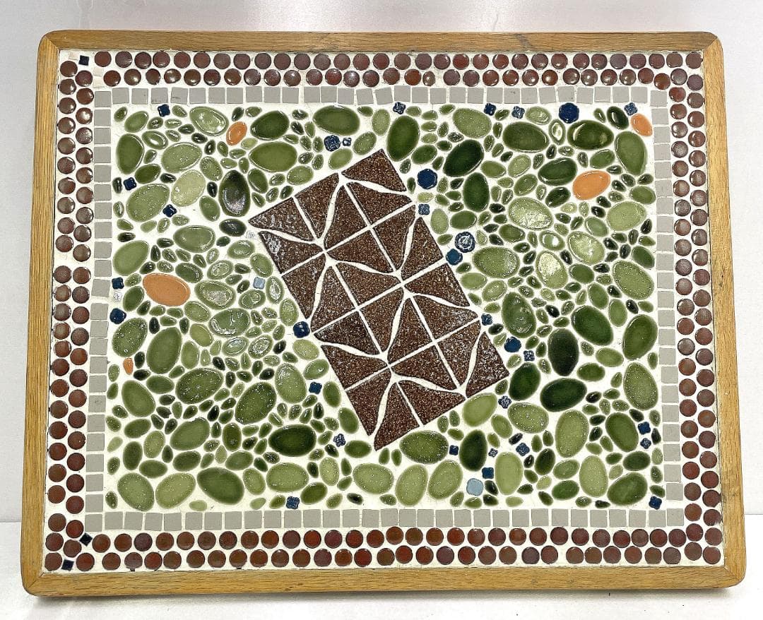 昭和レトロ 当時物 ストーブ台 タイル張り 木枠 古物 古道具