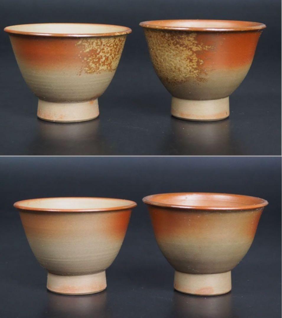送料無料 陶峰造 備前焼煎茶碗5客 未使用 茶道具 検/楽山紫砂