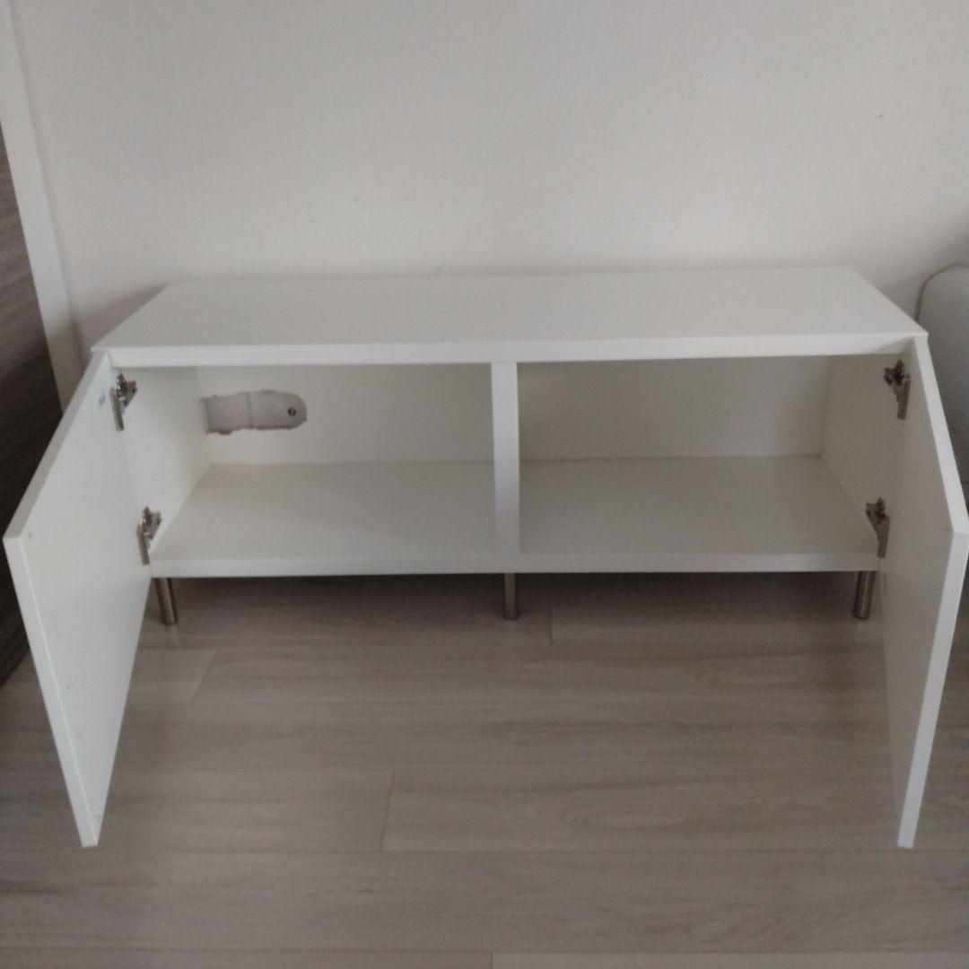 引取り値引き】IKEA ベストー ホワイト， 120x40x38 脚10cm BESTÅ