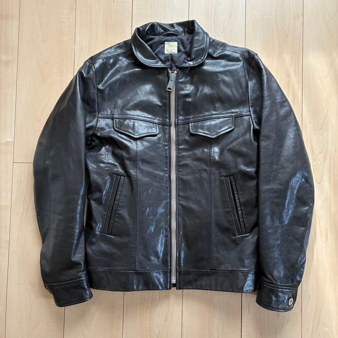 【BARNS OUTFITTERS】ゴートレザー ジップアップ ライダース 中古・古着通販】BARNS OUTFITTERS (バーンズアウトフィッターズ