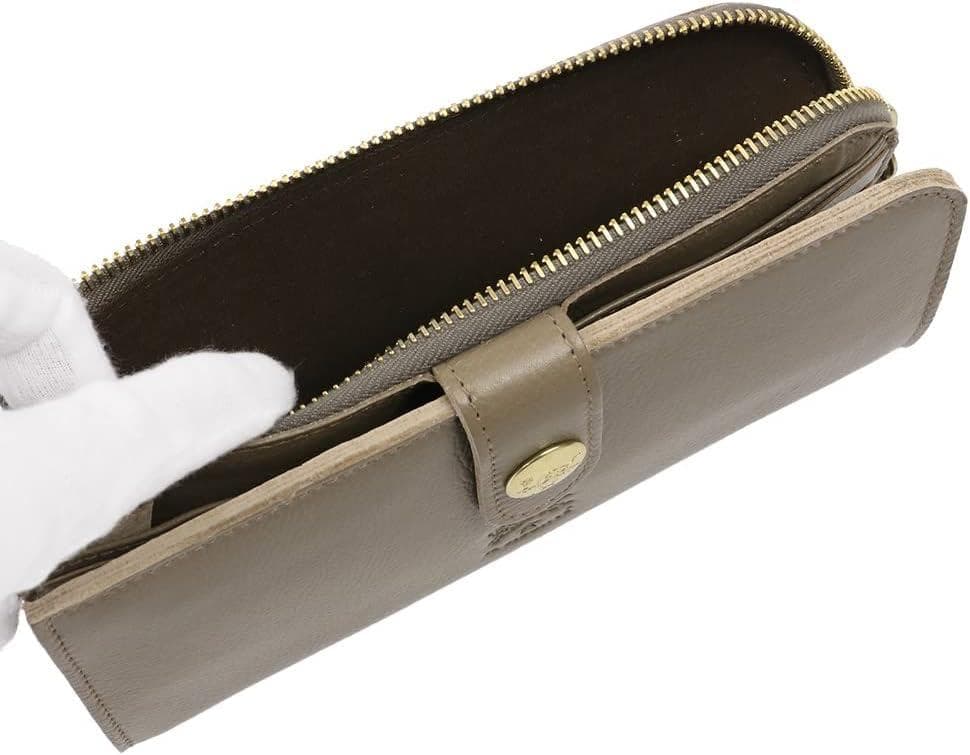 [イルビゾンテ] 2つ折り長財布　小銭入れ付 L字ファスナー　グレージュ