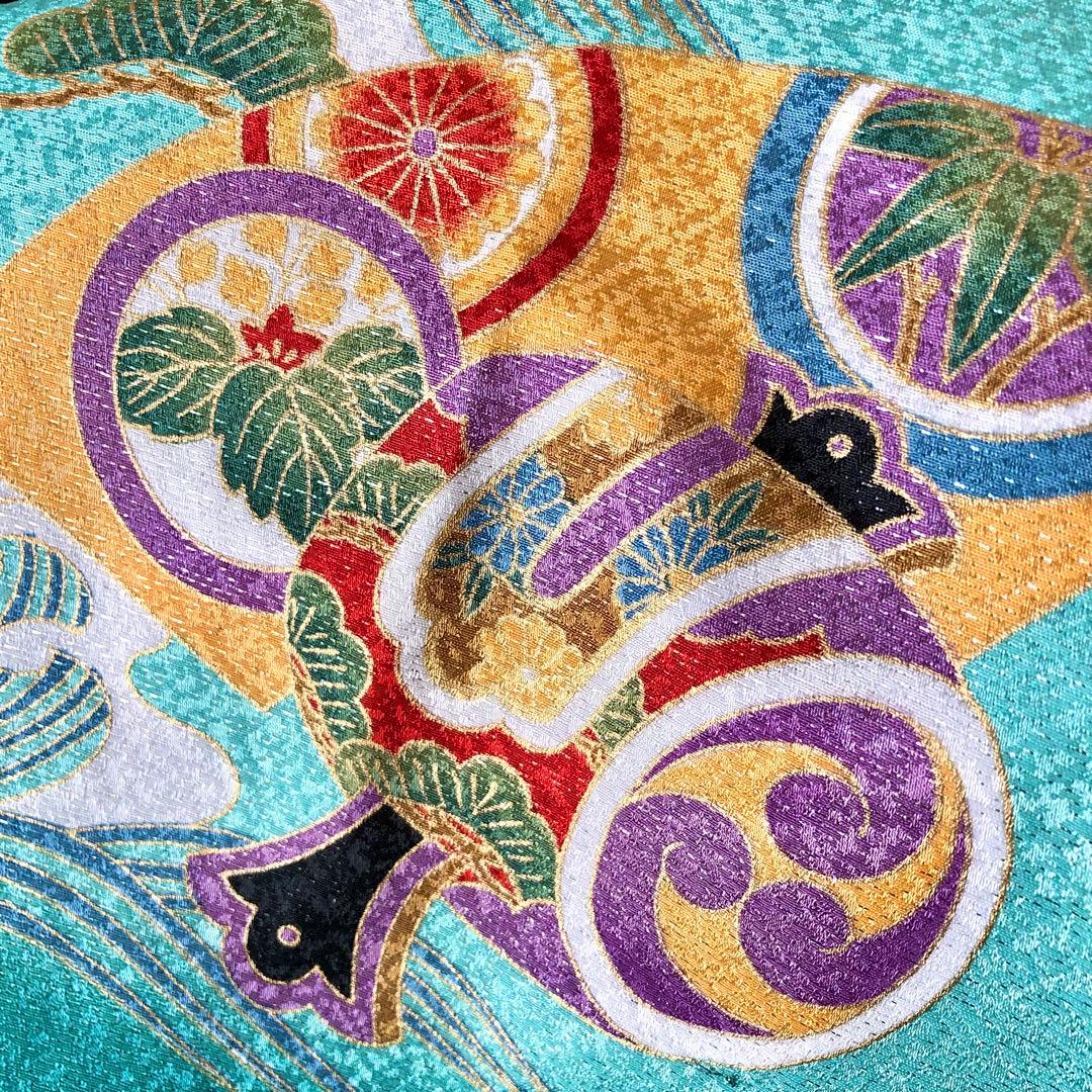 七五三 3歳　小柄　5歳　男の子　エメラルドグリーン　羽織　着物　袴　セット