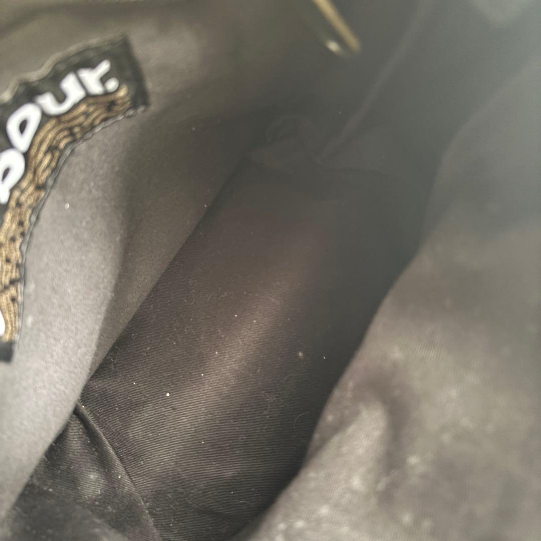 【極美品】Barbour ハンドバッグ　キルティング　黒　レザー×ナイロン