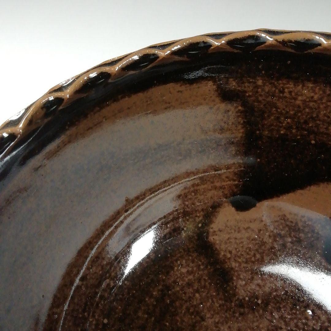 Ｔ２１２　建水　『膳所焼』『輪花　建水』『淡海ぜぜ陽炎園造』　共箱　茶道具