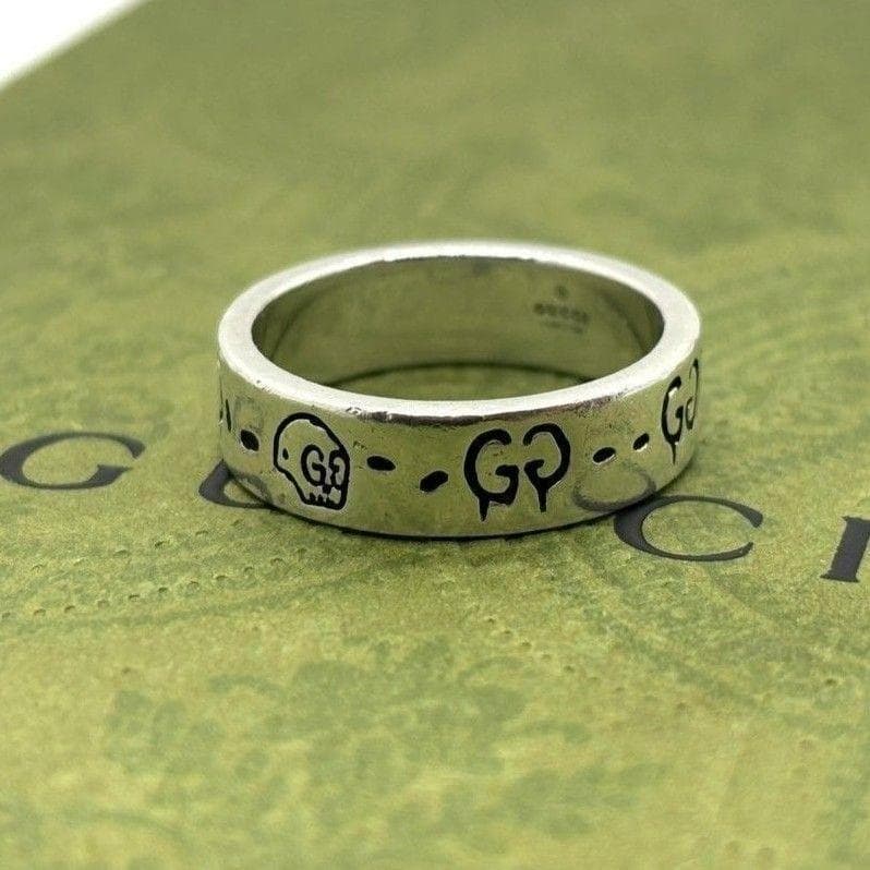 グッチ　ゴースト リング ドクロ GG柄 指輪 メンズ シルバー925 18号