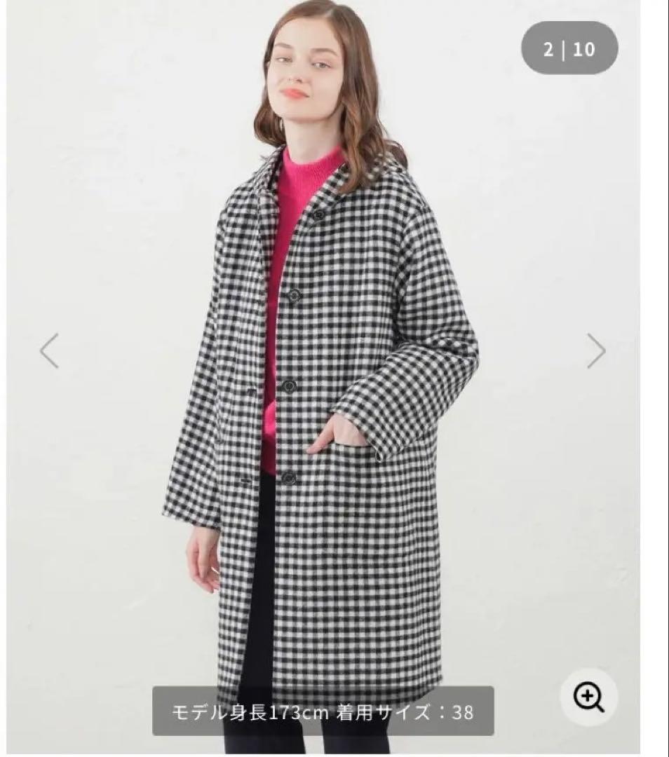 マッキントッシュフィロソフィー シェパードチェックフーデッドコート