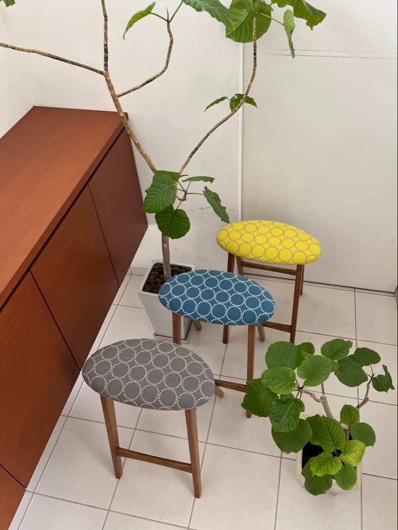 ミナペルホネン タンバリン dop イエロー 折りたたみ式 ハイスツール