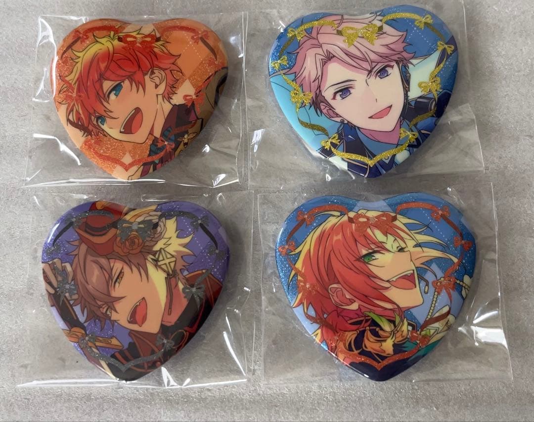 あんスタ ラメキラ ハート缶バッジ レオ 晃牙 嵐 スバル - メルカリ