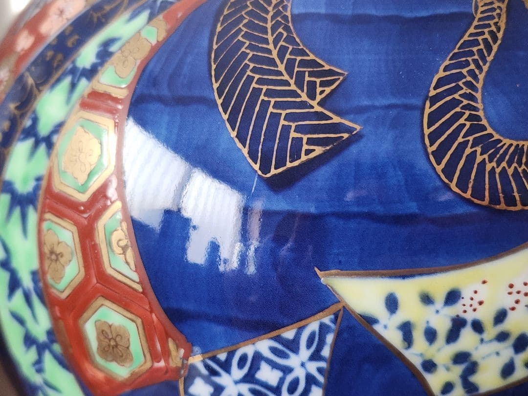 古伊万里 花瓶 壺 有田焼 GOLDIMARI 結び 金襴手 骨董 伊万里焼 - メルカリ