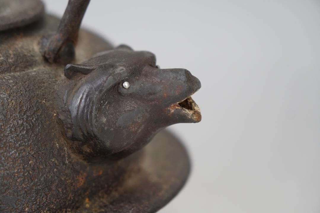 南部鉄瓶 狸 タヌキ 鉄瓶 煎茶道具 検：龍文堂亀文堂金壽堂