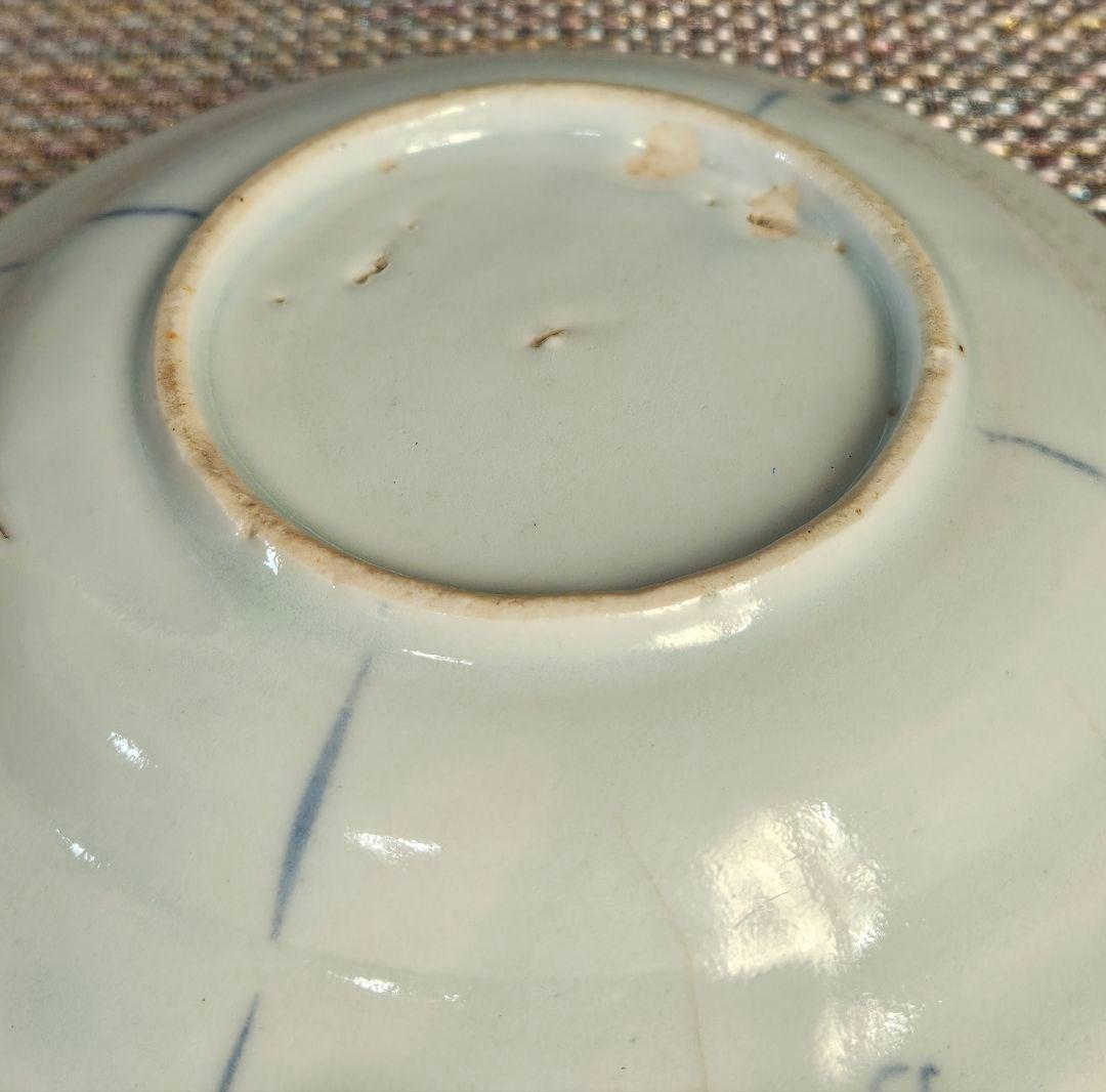 専用ページ】【本物保証❗】江戸前期 初期伊万里 芙蓉手花鳥図輪花皿