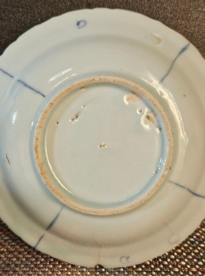 専用ページ】【本物保証❗】江戸前期 初期伊万里 芙蓉手花鳥図輪花皿