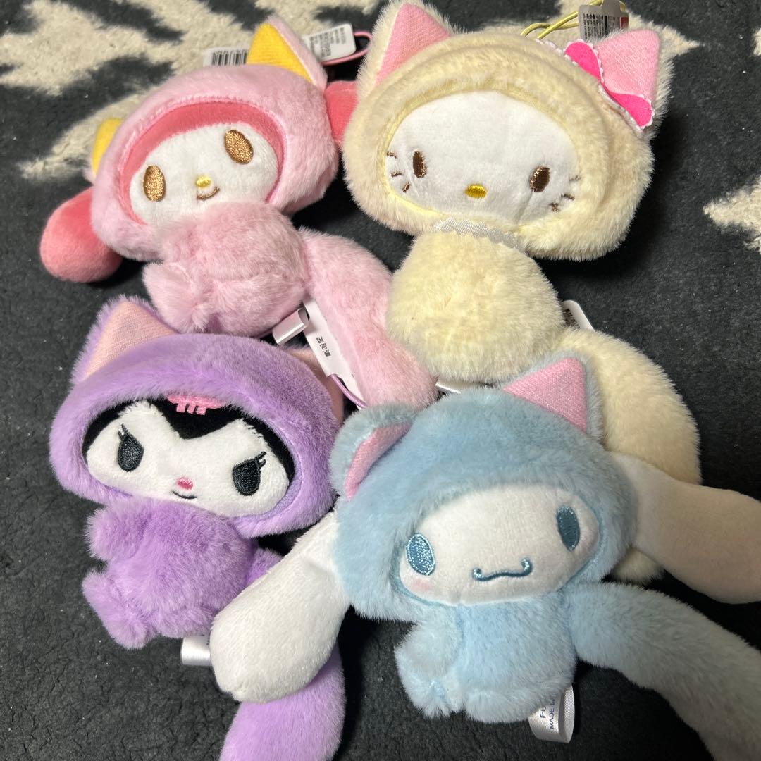 マイメロディ・キティ.クロミ・シナモロール ぬいぐるみセット - メルカリ