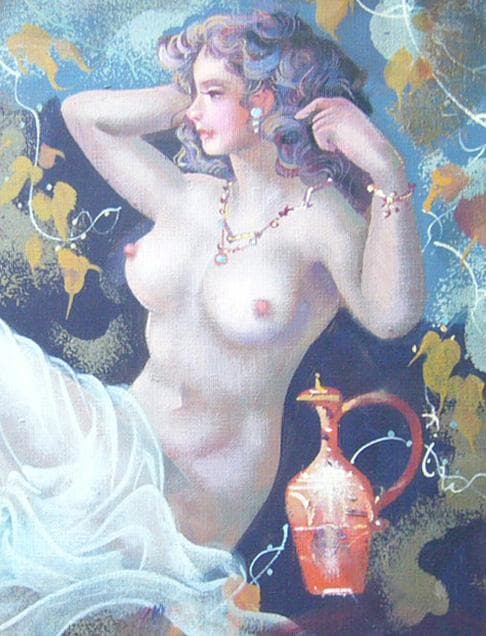 絵画  油絵  竹内敏彦  肉筆油絵 人物画  裸婦 F6