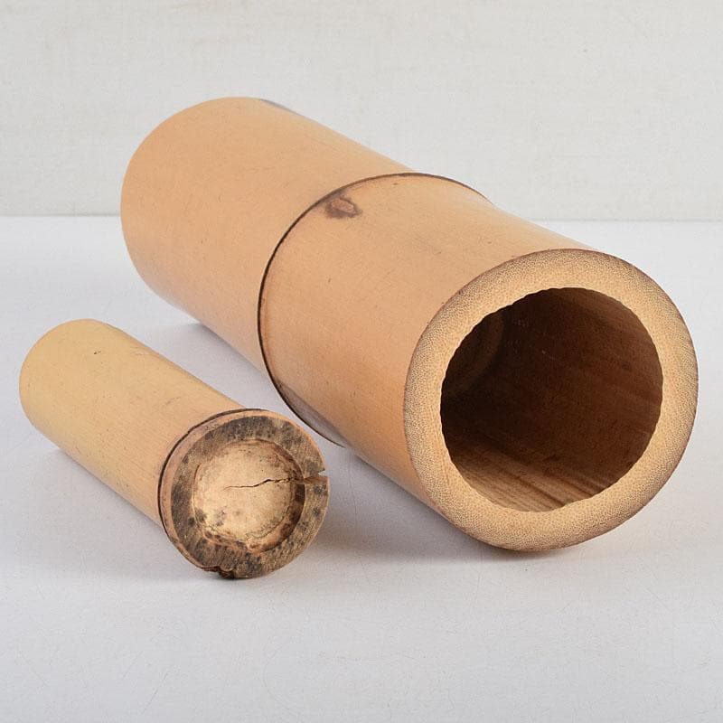 茶道具 黒田宗傳作 竹尺八 花入 銘「清風」 極め箱 C R9392