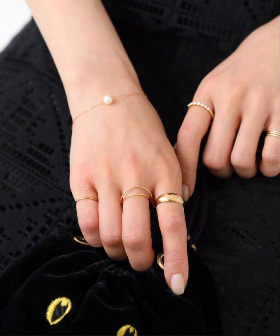 ご*ま様 週末限定値下げ！Lilas ユルカーブ2ラインリングK10 11号