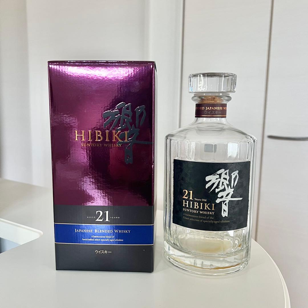 サントリーウイスキー 響 21年 空箱 空瓶 響21空瓶空箱 響21年ウイスキー 空瓶 箱付き 美品