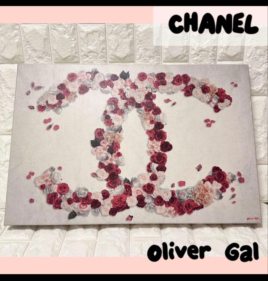 Oliver Gal オリバーガル CHANEL ロゴ花のキャンパスアート 絵画 Oliver Gal オリバーガル CHANEL ロゴ花のキャンパスアート 絵画