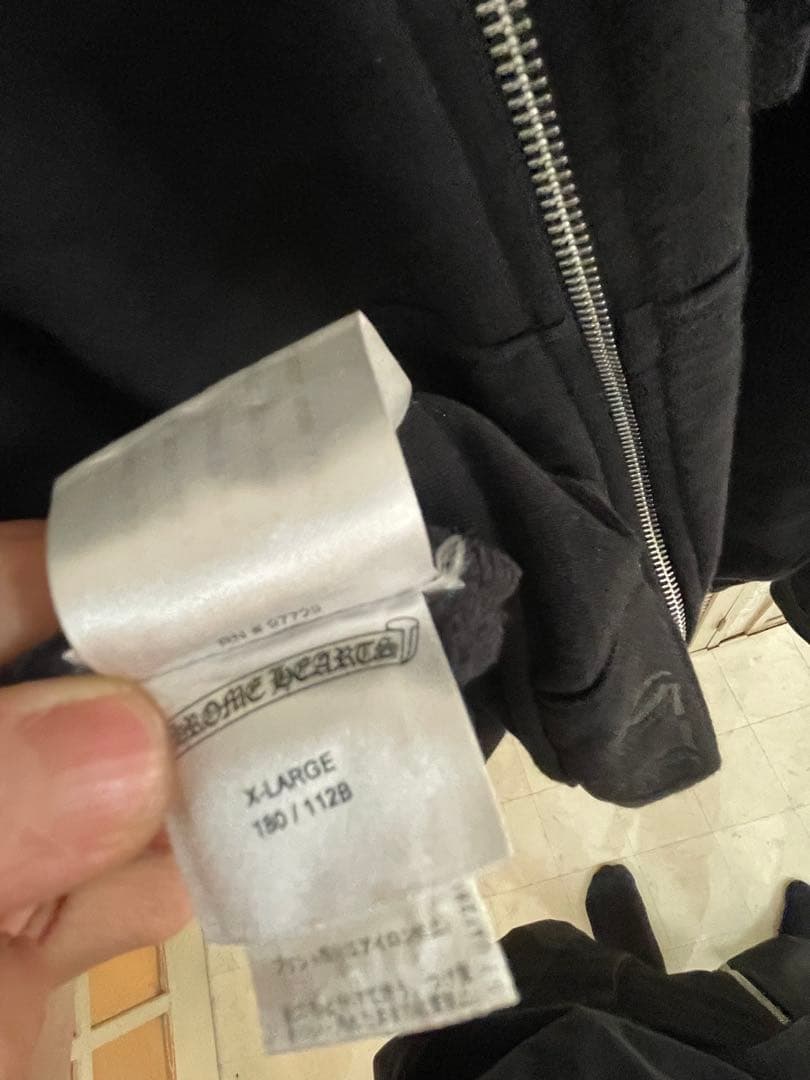 クロムハーツ　ジップアップパーカー　ラベルロゴ