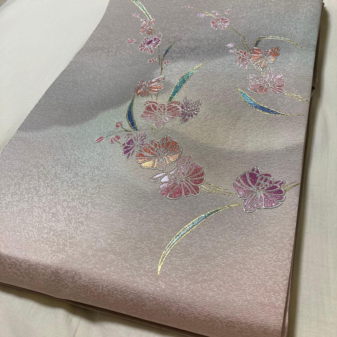 H*N様 雀 スズメ アンティーク 名古屋帯 刺繍帯 紫 パープル 梅 牡丹