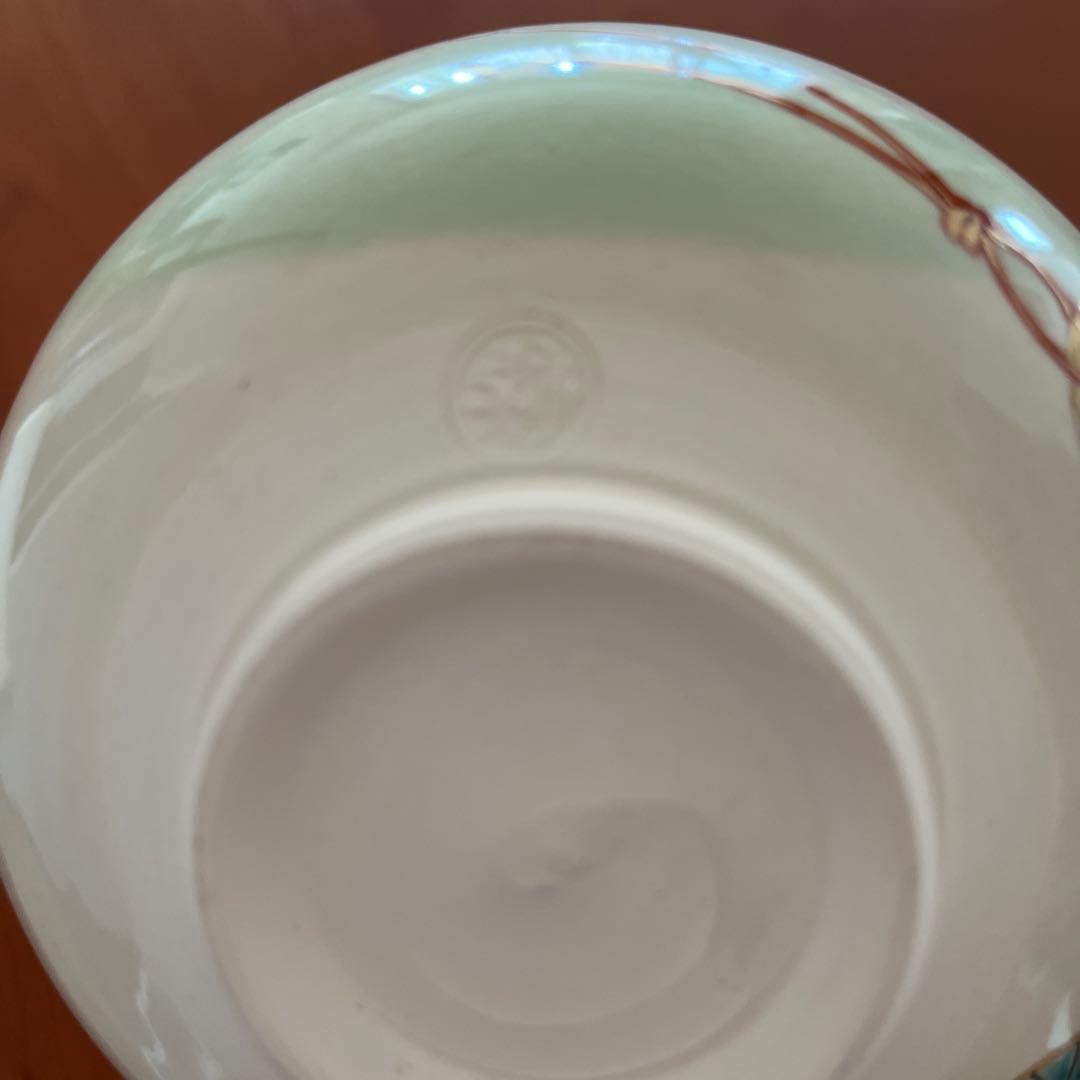 抹茶茶碗 壱休窯 仁清掛分団扇