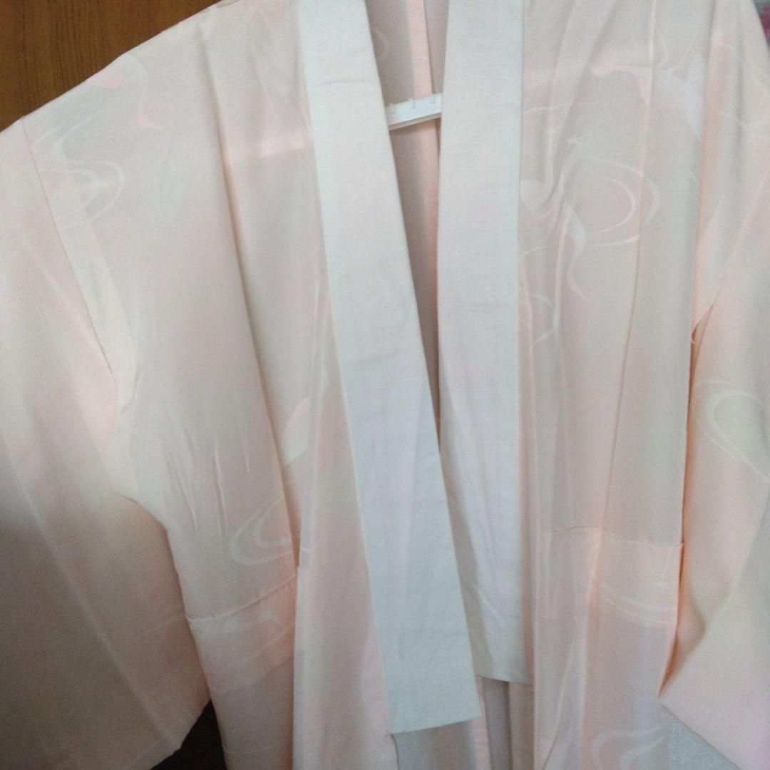 未使用品 訪問着 鳥と花模様白つばき グレーとホワイト、長襦袢付