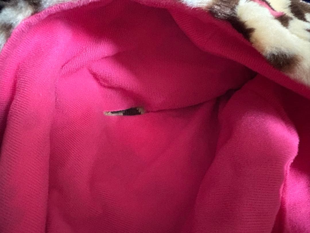 ディズニー　ミニー　ヒョウ柄　マフラーキャップ