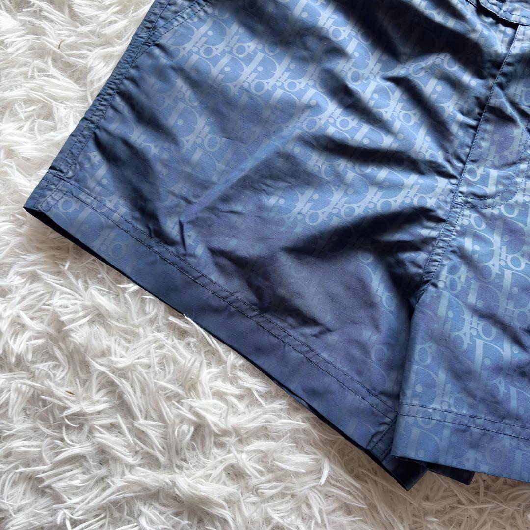 未使用品 ディオール オブリーク スイムショーツ M ブルー 総柄 ロゴ