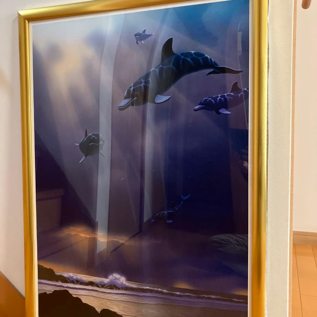 イルカポスター　額入り イルカポスター 額イルカ 額入り : ラッセン ブルーミング